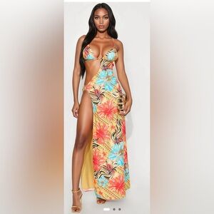 Floral Cutout Maxi Dress